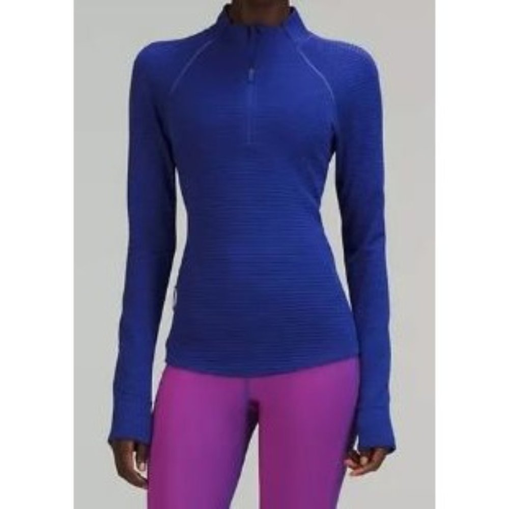 NWT Lululemon Ventscape Half-Zip Long Sleeve Blue-sz 2